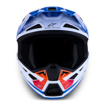 Alpinestars 2027 S-M7 Core MX Helmet White Blue Orange Pink