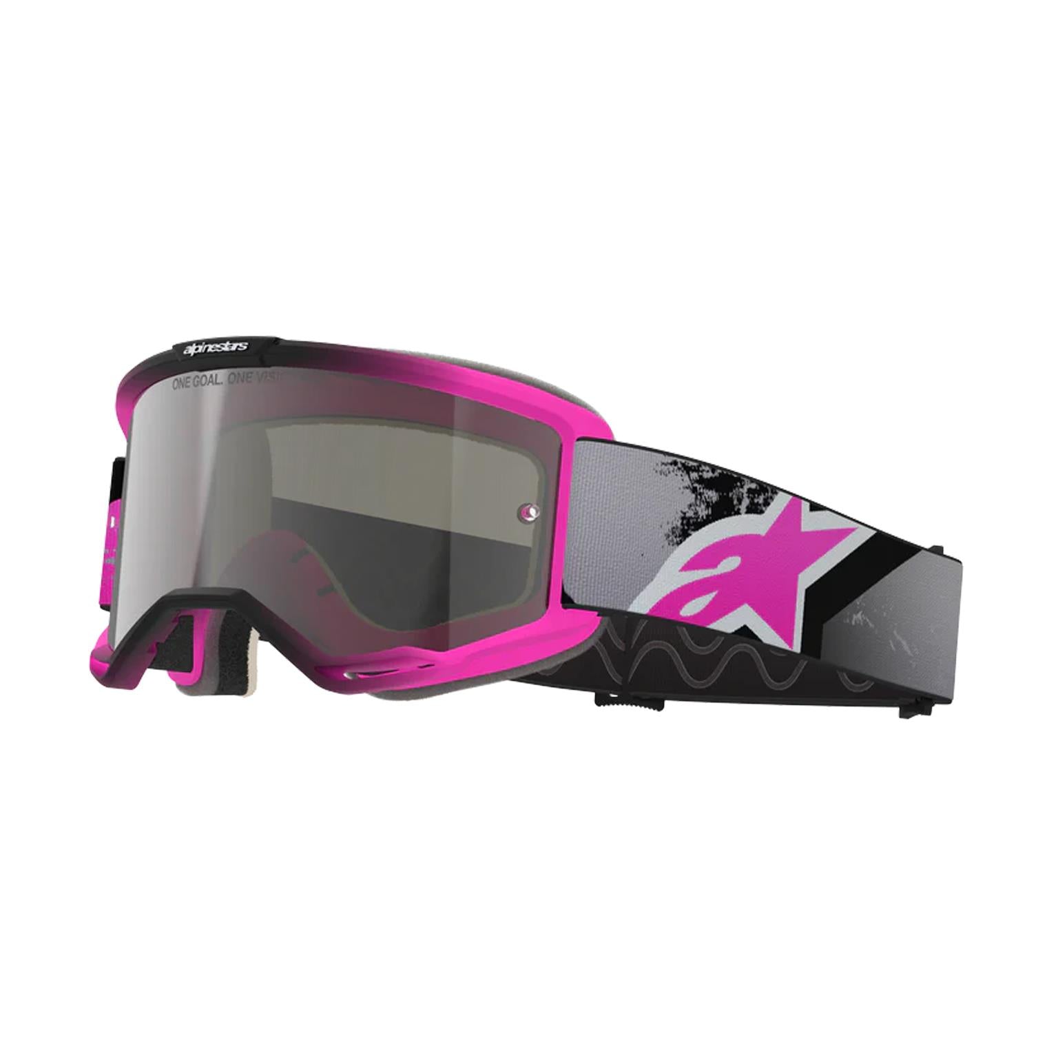 Alpinestars 2026 Vision 5 Lahnd Motocross Goggles Iron Pink Flo Mirror Silver One Size