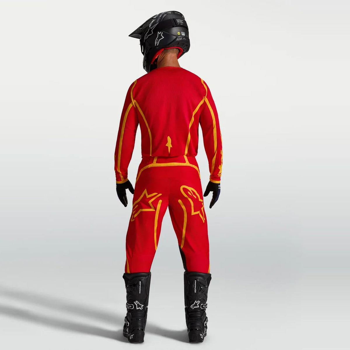 Alpinestars 2027 Fluid Apex MX Combo Kit Fire Red Gold
