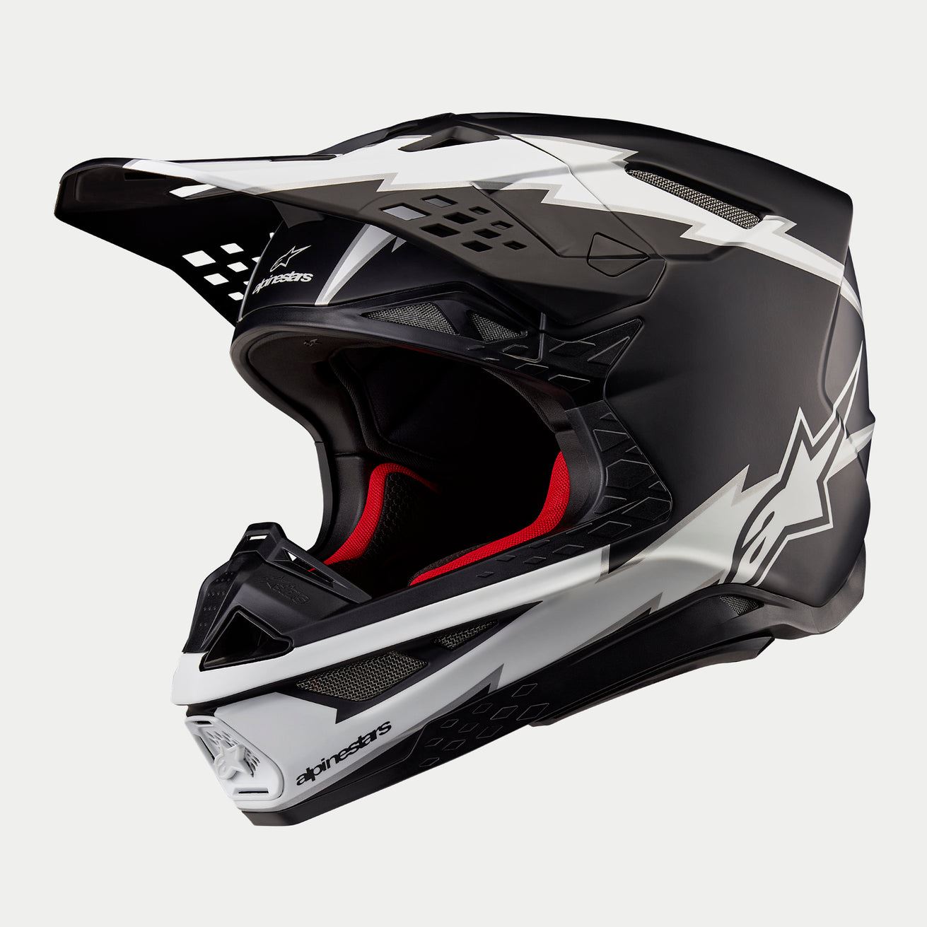 Alpinestars 2026 Supertech SM10 Ampress Black White Matt Motocross Helmet