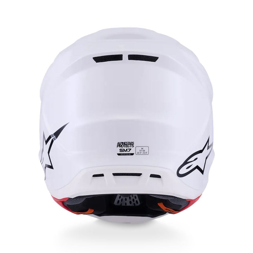 Alpinestars 2026 SM7 Solid Motocross Helmet White Glossy