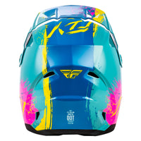Fly Racing 2026 Motocross Helmet Kinetic Drip youth  Turquoise Pink Yellow