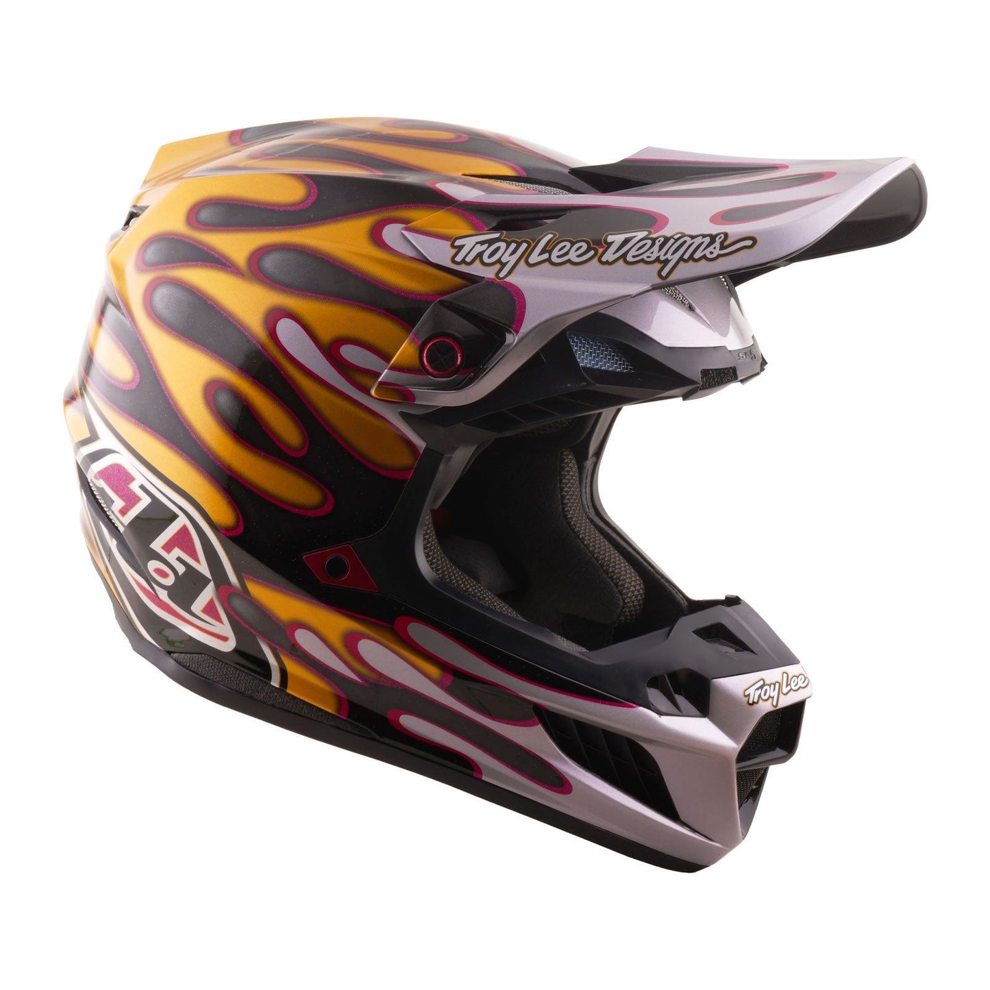 Troy Lee Designs Spring 2026 MX SE5 Carbon Overspray Helmets Black Gold