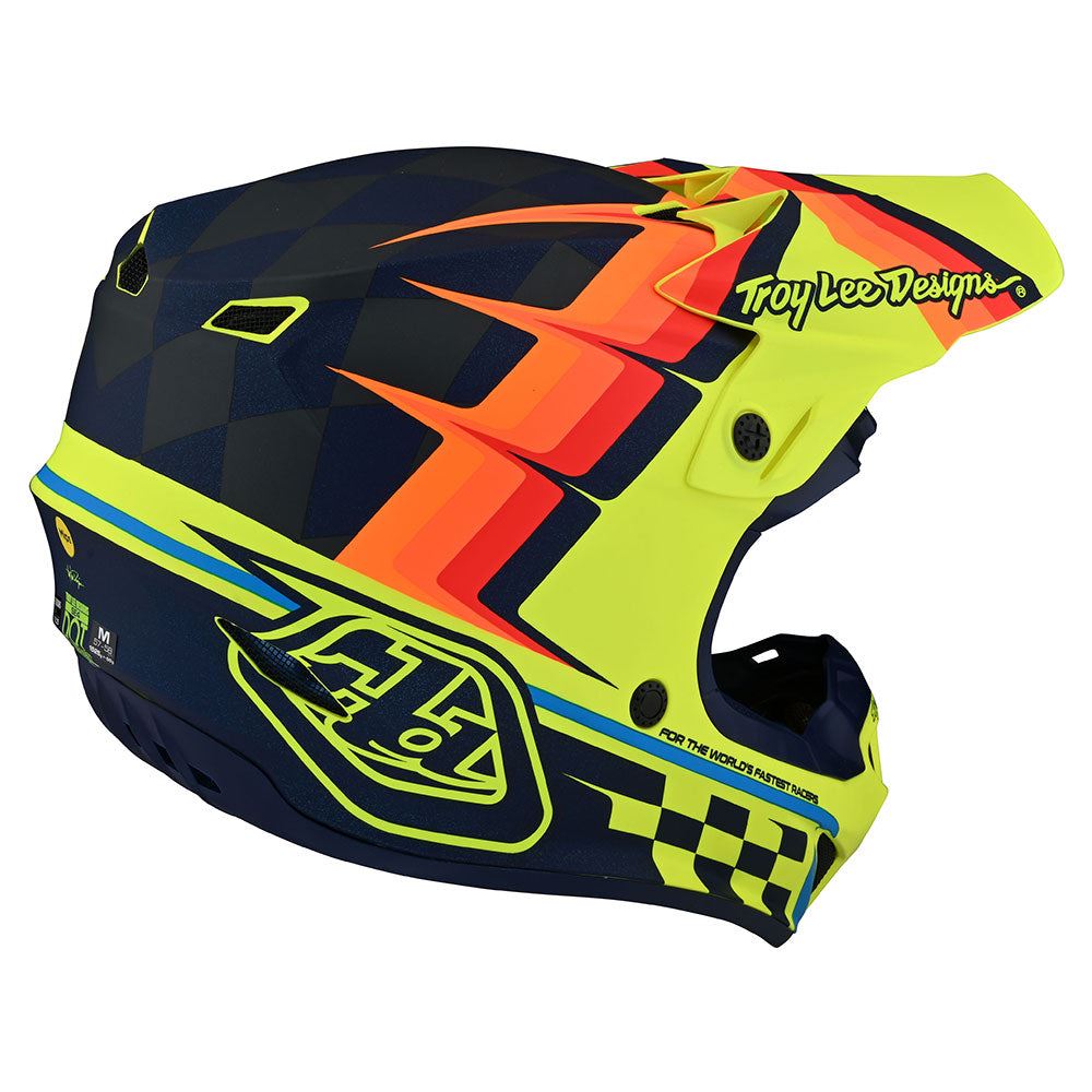 Troy Lee Designs SE4 Polyacrylite Helmet W/MIPS Warped Yellow M