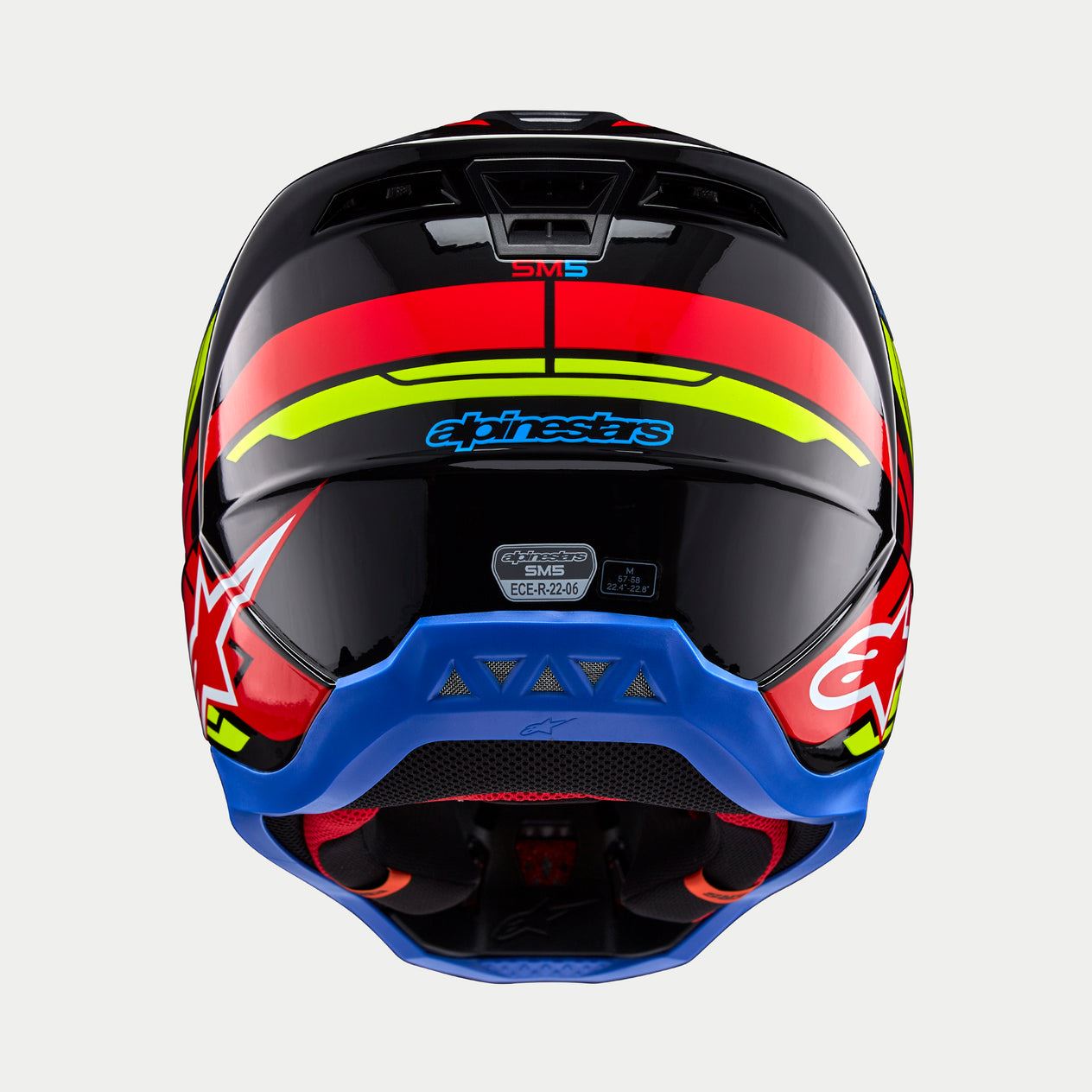 Alpinestars 2026 Supertech SM5 Action 2 Black Yellow Fluo Bright Red Motocross Helmet