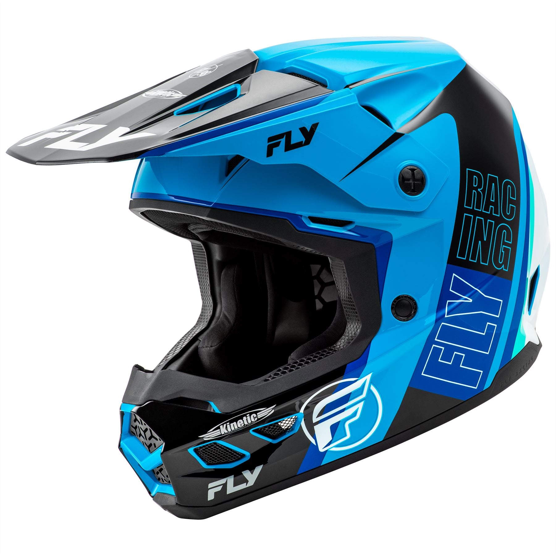Fly Racing 2025 Kinetic Rally Motocross Helmet Blue Black White