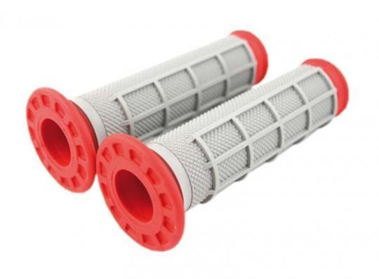 Renthal Dual Layer Soft Full Waffle Grey Orange Grips Motocross Enduro