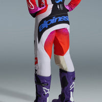 Alpinestars 2026 Techstar Knif Motocross Pants Light Grey Orange Flo Black