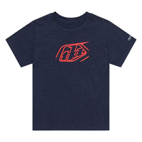 Troy Lee Designs Spring 2025 MX Badge Youth Casual T-Shirt Navy Heather