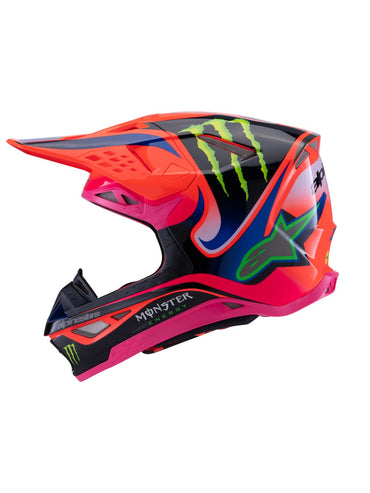 Alpinestars 2025 SM10 Deegan Monster Motocross Helmet Orange Fluo Purple Pink Fluo Gloss