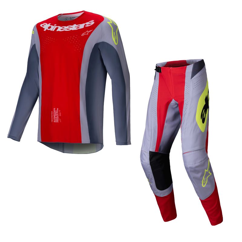 Alpinestars 2025 Techstar Melt Motocross Combo Kit Bright Red Grey