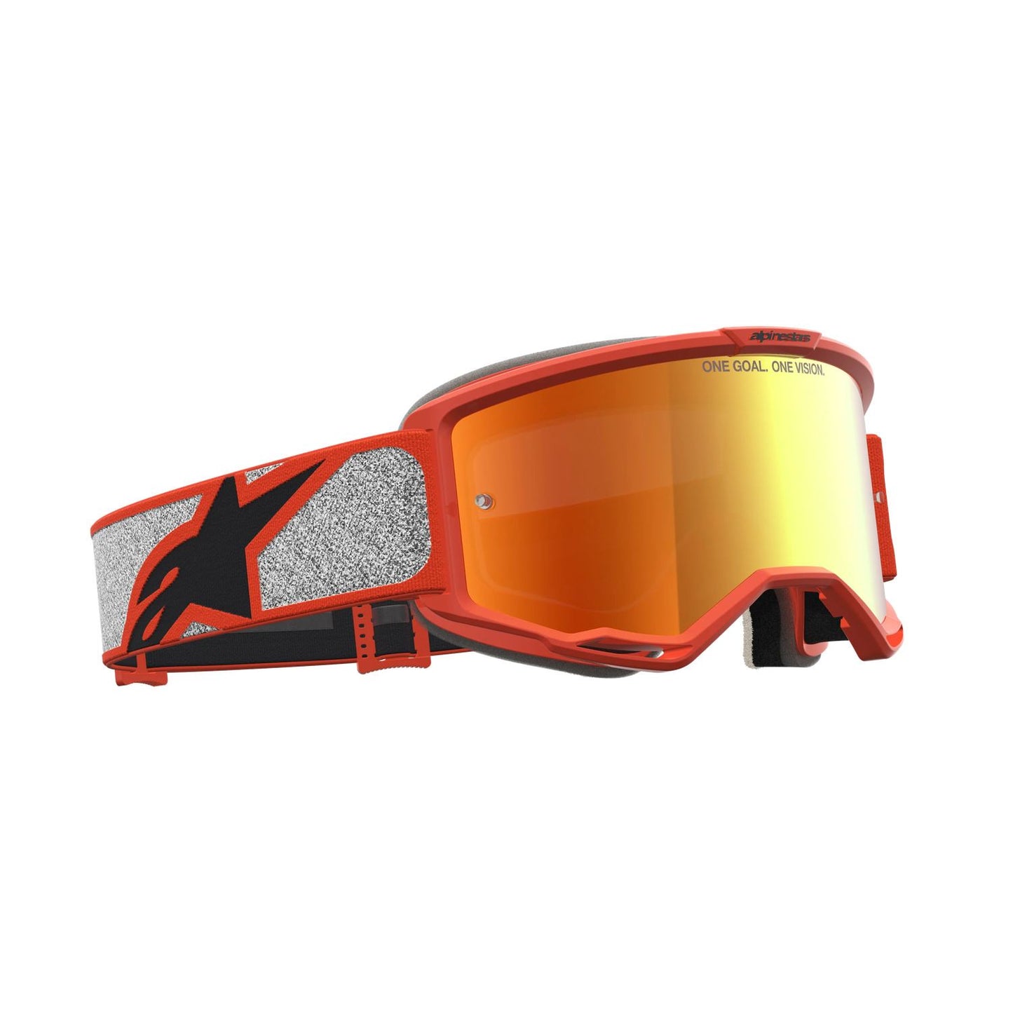 Alpinestars 2027 Vision 5 Rora MX Goggles Silver Orange Mirror Red