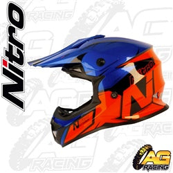 Nitro Adult Helmet MX 620 Podium Black Safety Red Dark Blue