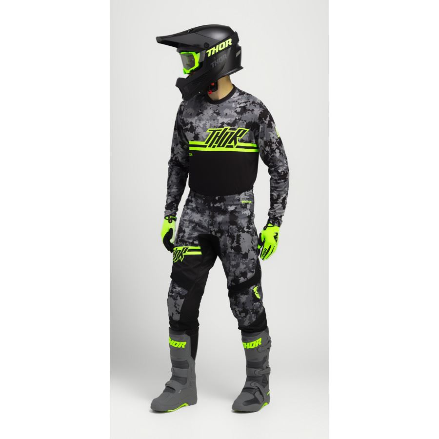 thor racing gear Thor 2025 Sector Digi Camo Forest Green Motocross Combo Kit