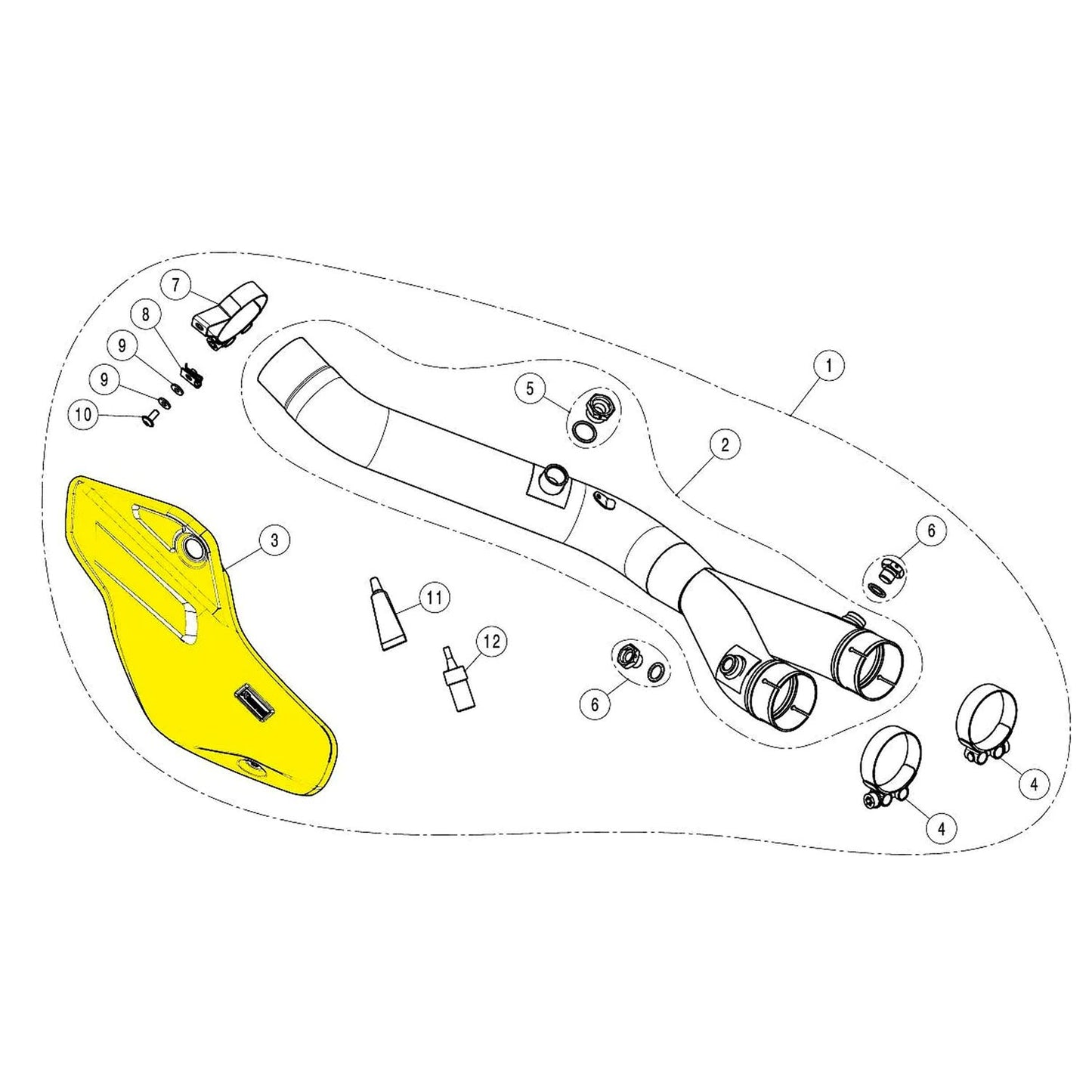 Akrapovic Exhaust Heat Shield Replacement Part For Yamaha MT-10 ABS 2022-2024