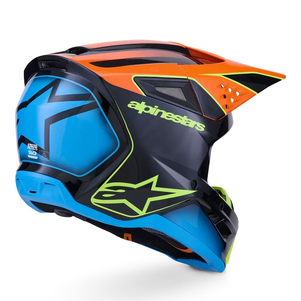 Alpinestars 2026 SM3 Fray Motocross Helmet Black Orange Yellow Flo