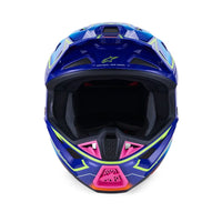 Alpinestars 2026 SM7 Cast Motocross Helmet Blue Pink Yellow Flo Glossy