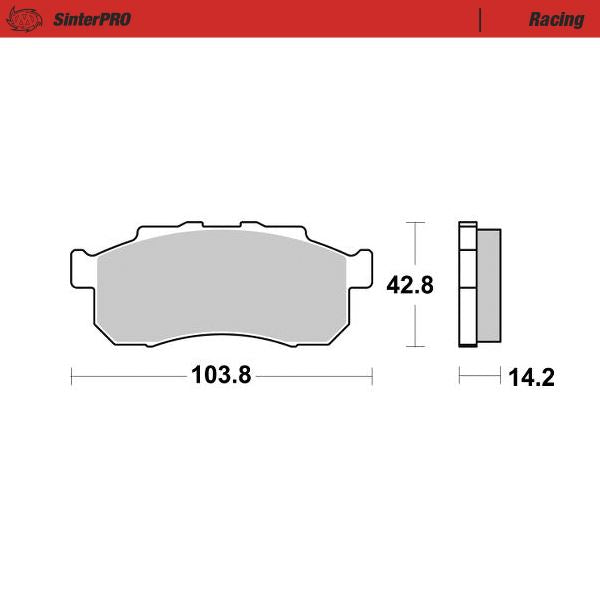 Moto-Master Front Left Pro Racing Sintered Brake Pads For Honda Pioneer SXS 500 2015-2020