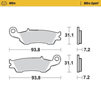 Moto-Master Front Left Nitro Sport Sintered Brake Pads For Yamaha YZ 250 2008-2021