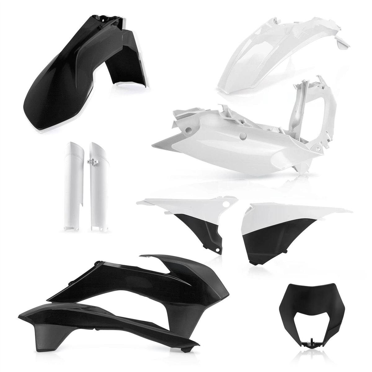 Acerbis Full Plastic Kit Black White For KTM EXC 125 2014-2015
