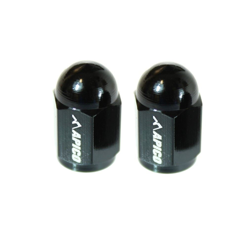 Apico CNC Aluminium Valve Cap 2 Pack Black