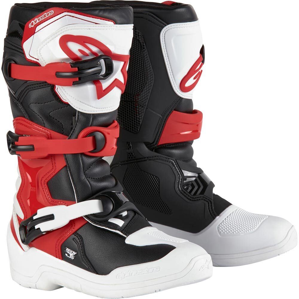 Alpinestars 2026 Tech 3S Youth Motocross Boots White Black Bright Red