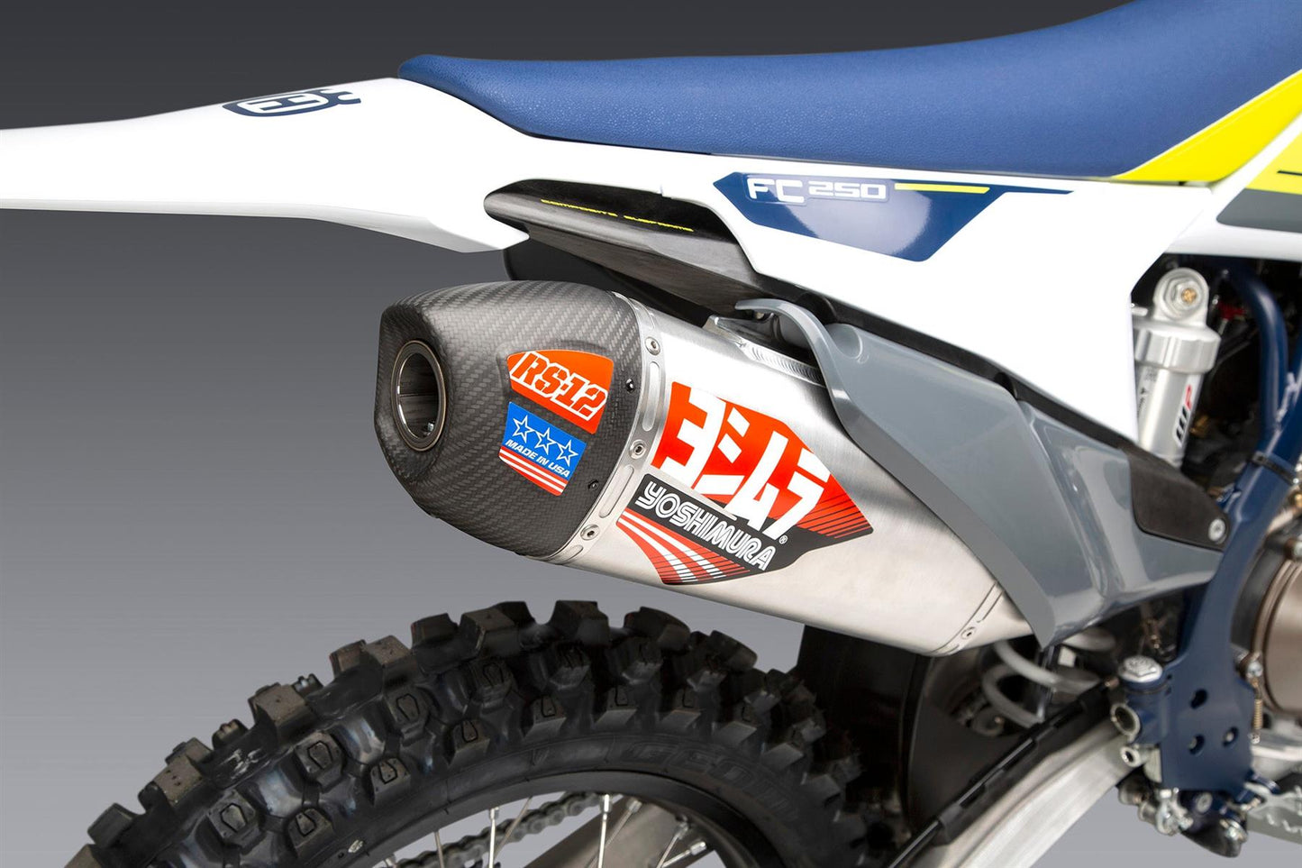 Yoshimura RS-12 Full Exhaust System Stainless Steel Aluminium Carbon Cap For KTM XC-F 350 2019-2022