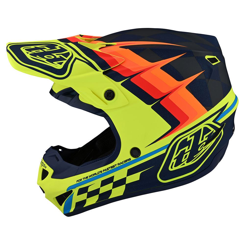 Troy Lee Designs SE4 Polyacrylite Helmet W/MIPS Warped Yellow M