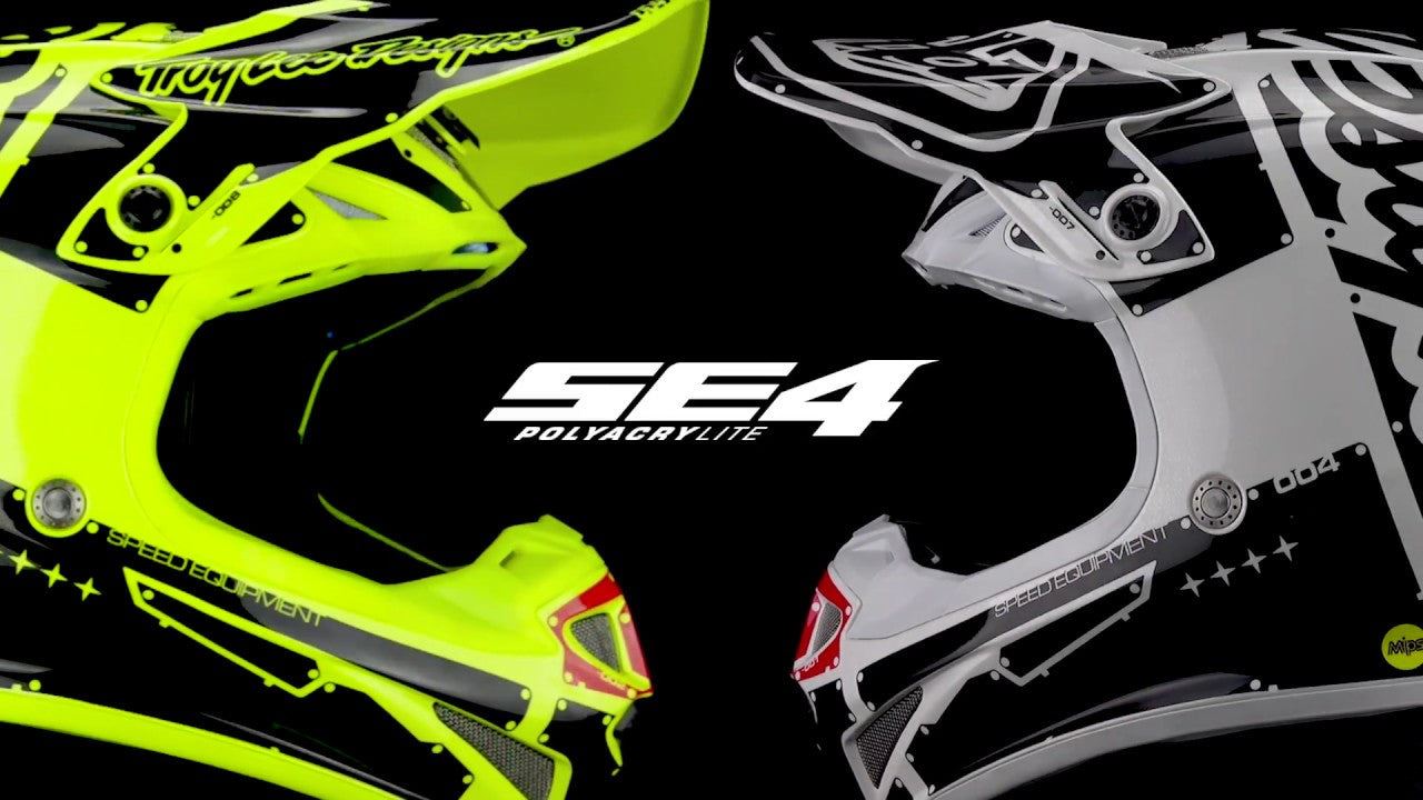 Troy Lee Designs 2024 SE4 Polyacrylite Motocross Helmet W/MIPS Mono Black