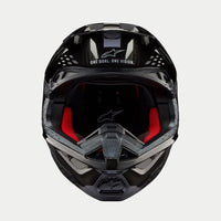 Alpinestars 2025 Supertech SM10 Solid Black Glossy Carbon Motocross Helmet