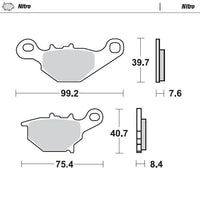 Moto-Master Rear Nitro Sintered Brake Pads For Suzuki RM 85 L 2005-2023