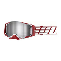100% MX Goggles Armega Oversized Deep Red Silver Mirror