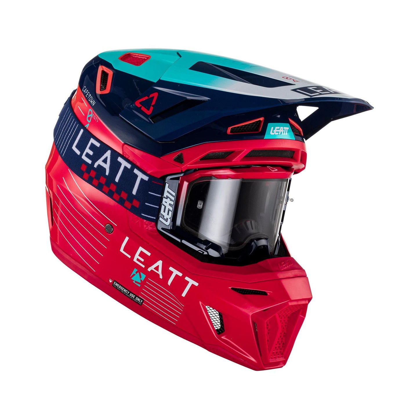 Leatt 2024 Helmet Moto 8.5 V23 Red with 5.5 Goggles Bag Quad