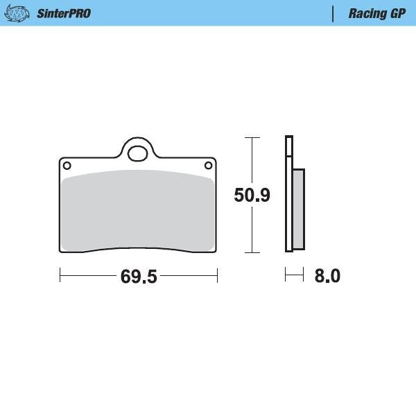Moto-Master Front Left Pro Racing GP Sintered Brake Pads For Husqvarna SM-R 450 2003-2004
