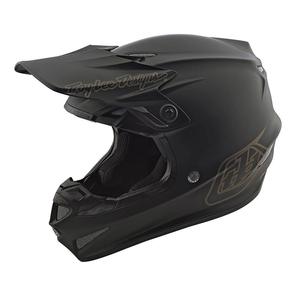 Troy Lee Designs 2024 SE4 Polyacrylite Motocross Helmet W/MIPS Mono Black