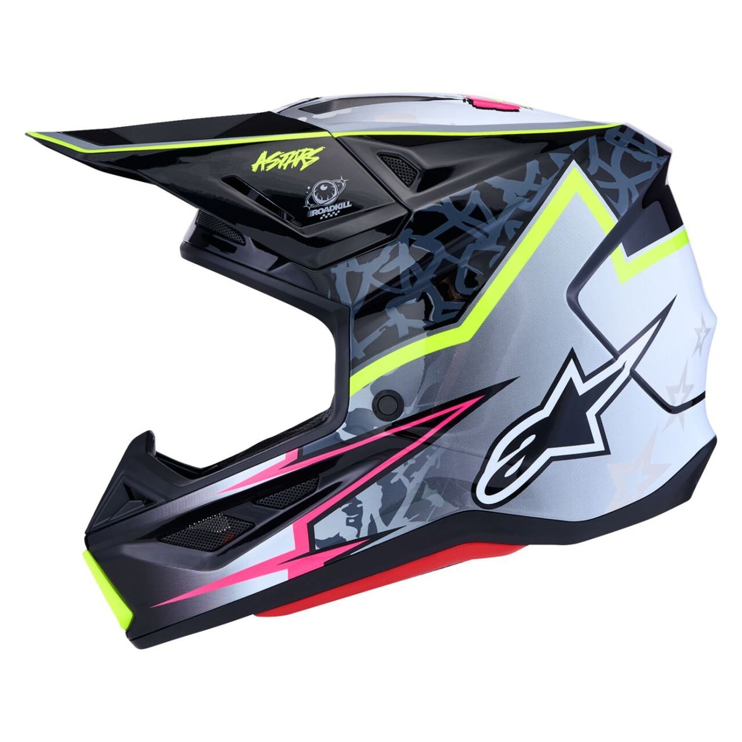 Alpinestars 2027 S-M7 Blaster MX Helmet Black Grey Yellow Fluo