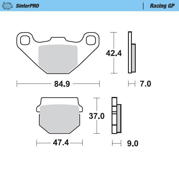 Moto-Master Front Left Pro Racing GP Sintered Brake Pads For Kawasaki KX 100 1988-1996