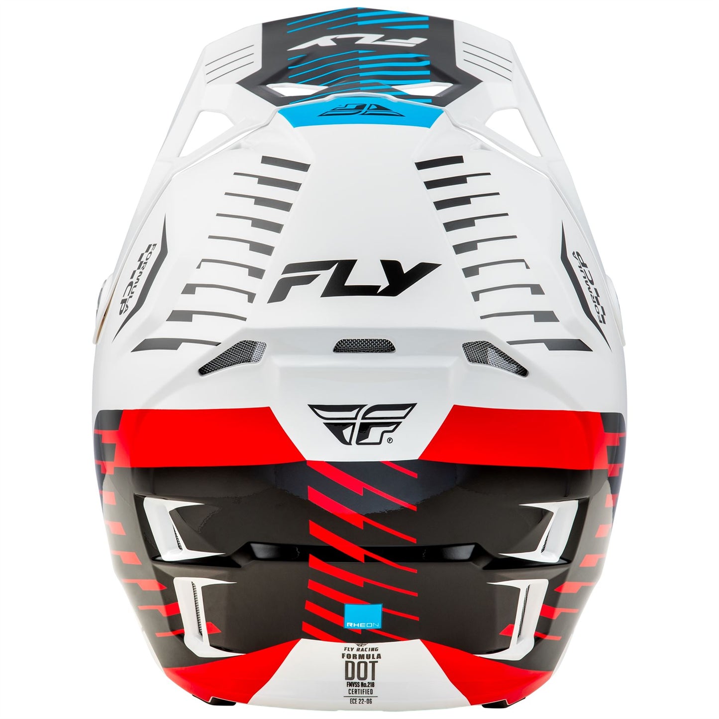 Fly Racing 2025 Formula CP Slice Motocross Helmet White Red Cyan
