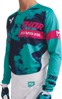 Thor 2026 Launchmode Bleach White Aqua MX Combo Kit