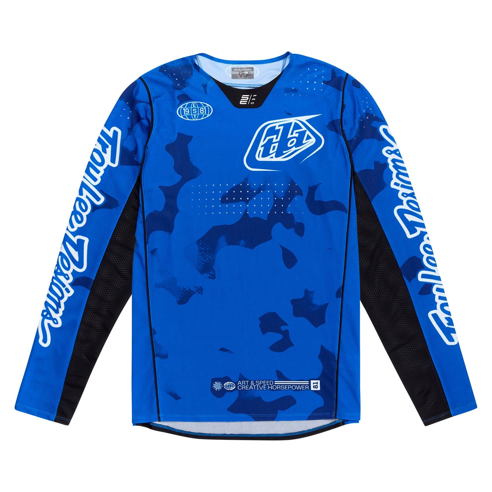 Troy Lee Designs Spring 2025 MX Jersey SE PRO Blotted Jersey Bright Blue