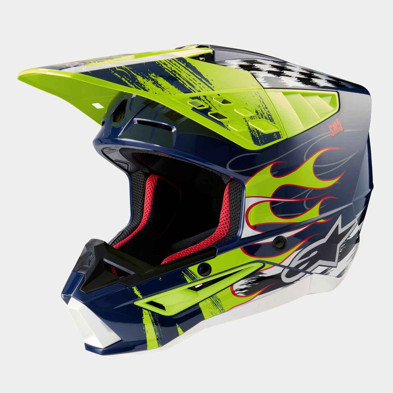 Alpinestars 2026 Supertech SM5 Rash Night Navy Yellow Fluo Motocross Helmet