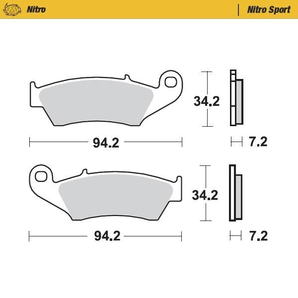 Moto-Master Front Left Nitro Sport Sintered Brake Pads For Yamaha YZ 400 F 1998-1999