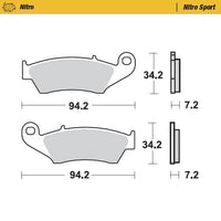 Moto-Master Front Left Nitro Sport Sintered Brake Pads For Beta RR 125 2T Racing 2019-2024