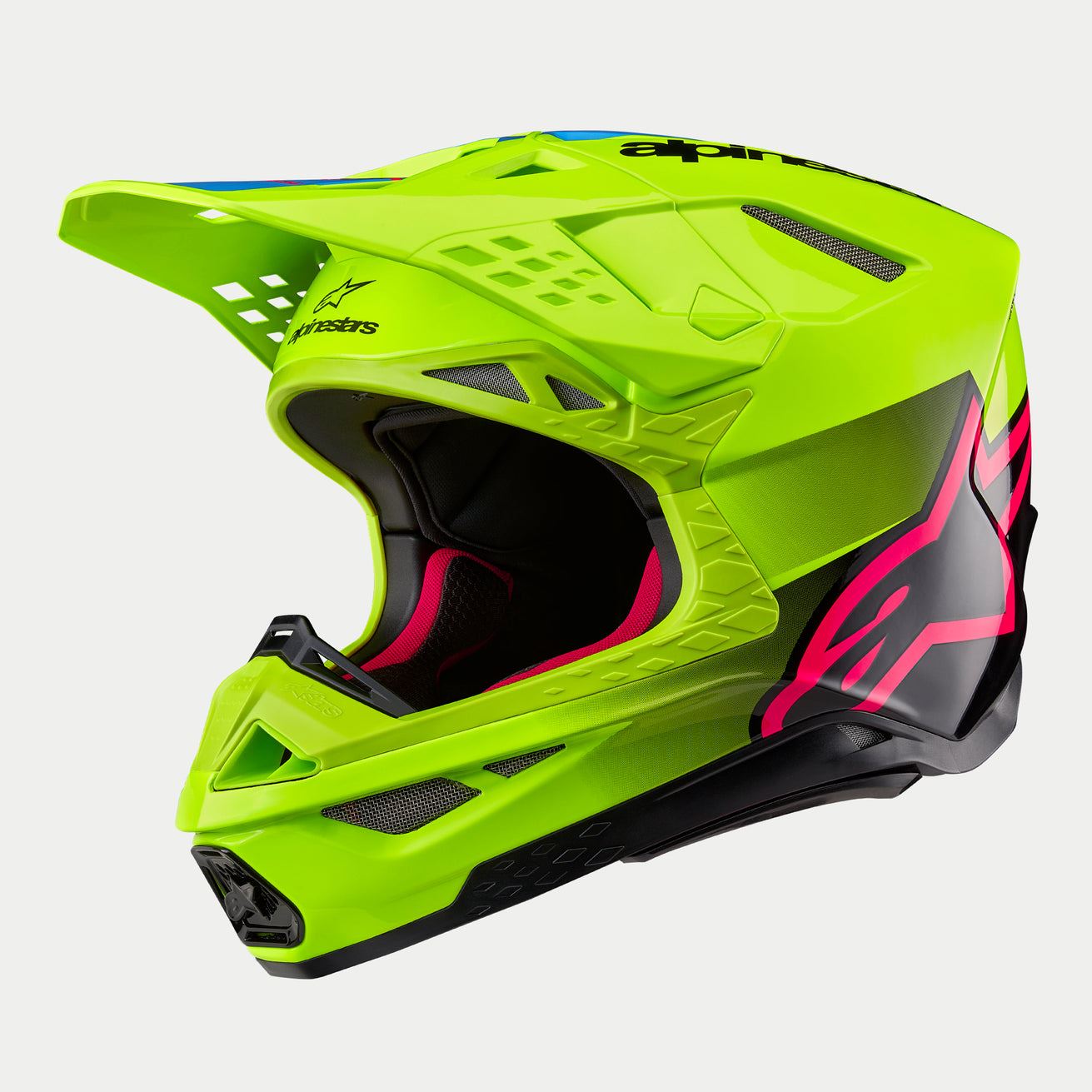 Alpinestars 2024 Supertech SM10 Unite Yellow Fluo Black Diva Pink Motocross Helmet