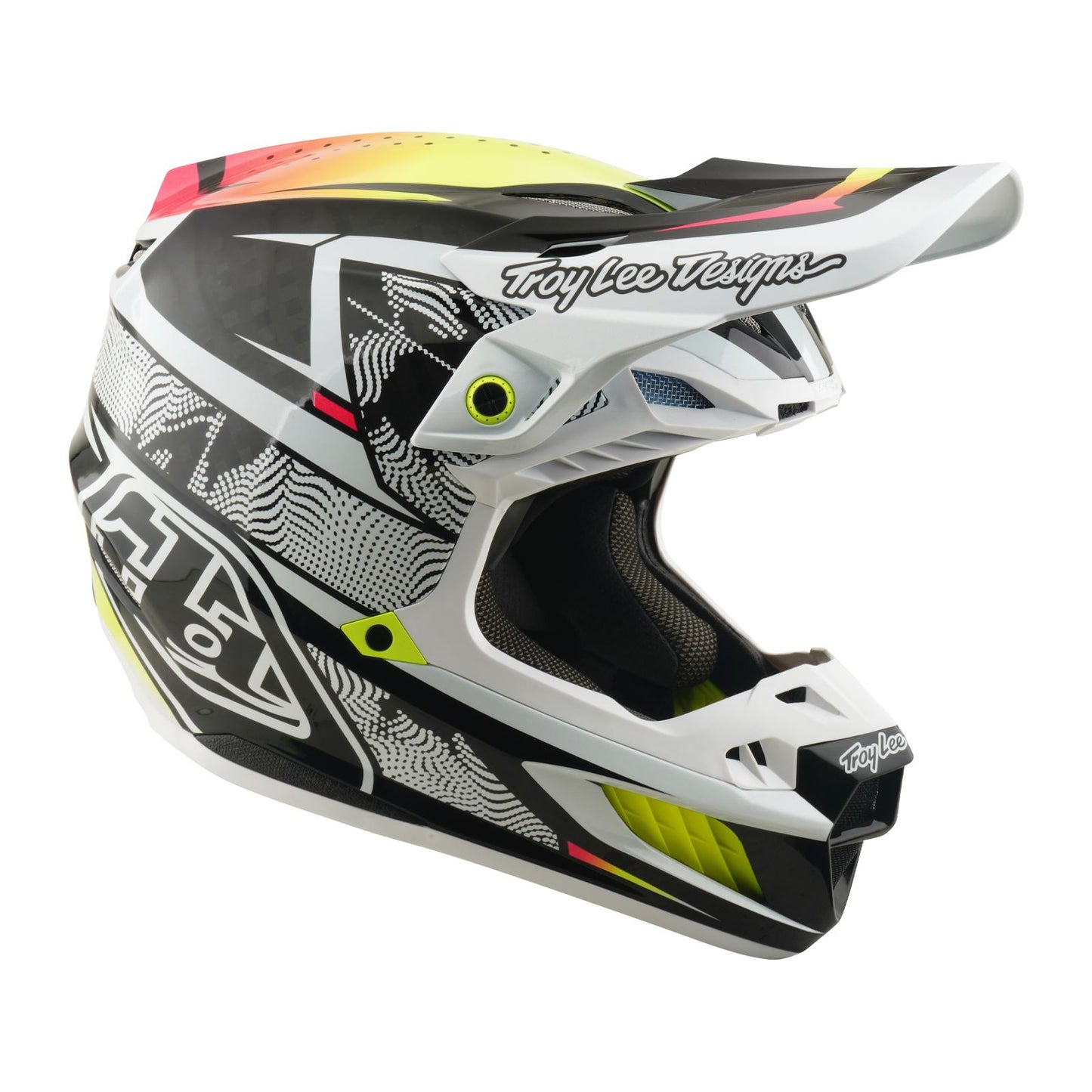 Troy Lee Designs Spring 2026 MX SE5 Carbon Lined Up Helmets White