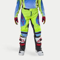 Alpinestars 2024 Racer Hoen Youth Motocross Pants Yellow Fluo Blue Night Navy