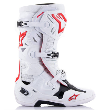 Alpinestars 2025 Tech 10 Supervented Motocross Boots White Bright Red