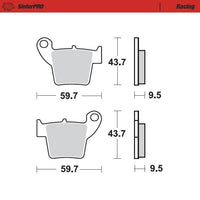 Moto-Master Rear Pro Racing Sintered Brake Pads For Kove MX 250 ENDURO 2024