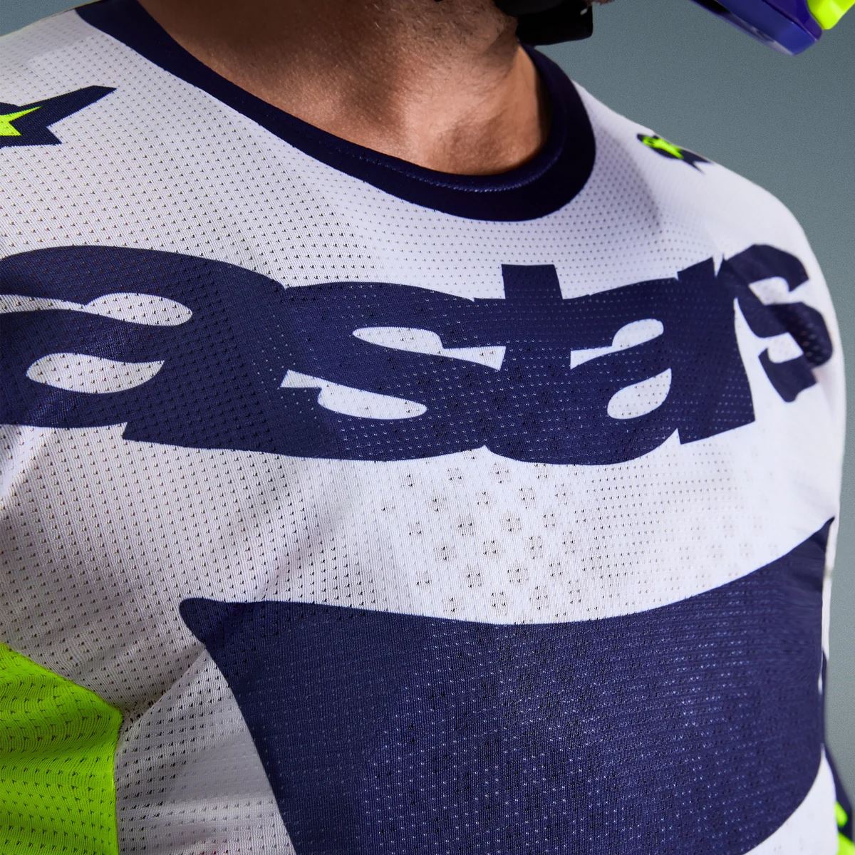 Alpinestars 2026 Racer Air Riway Motocross Jersey Light Grey Yellow Flo Blue