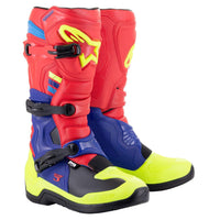 Alpinestars 2026 Tech 3 Motocross Boots Bright Red Dark Blue Yellow Fluo